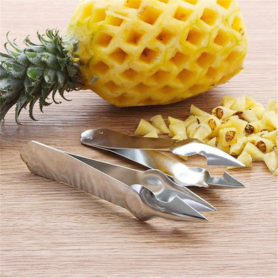 CRAZYGOL Remove the eyes rough spots pineapples making it easier to clean smooth pieces Straight, Y Shaped Peeler(Silver)