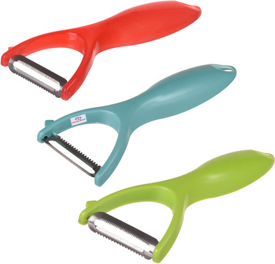 Heart Home Plastic Y Shaped Sharp Blade Fruit & Vegetable Peeler|Pack of 3|Multicolor Y Shaped Peeler Set(Multicolor Pack of 3)
