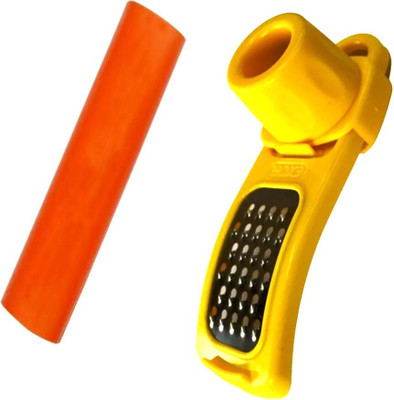 CRAZYGOL Silicone effortless peeling of garlic cloves simply pressing and rolling inside Straight, Y Shaped Peeler Set(Yellow Pack of 2)