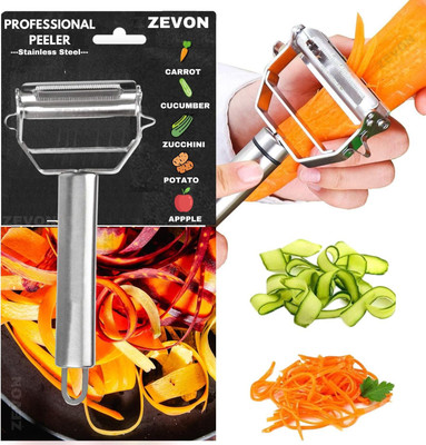Zevon Juline Peeler for Vegetable Multi-Functional 2 in 1 Fruit-Veggie Shredder Slicer Y Shaped Peeler(Silver)