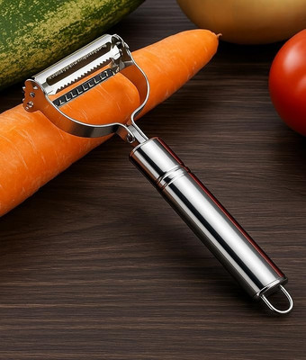 SARTHU 2 in 1 Multifunctional Stainless Steel Peeler for Vegetables & Fruits Y Shaped Peeler(Silver)