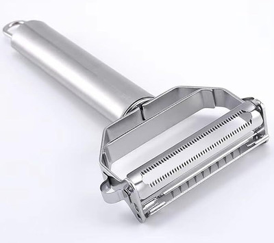 Spalzo 2in1 Stainless Steel Julienne Peeler Fruit Vegetable Shredder Slicer Double Y Shaped Peeler(Steel)