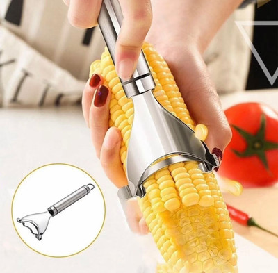 LIORA BLOOM Stainless Steel Corn Stripper Peeler Straight Peeler(Silver)