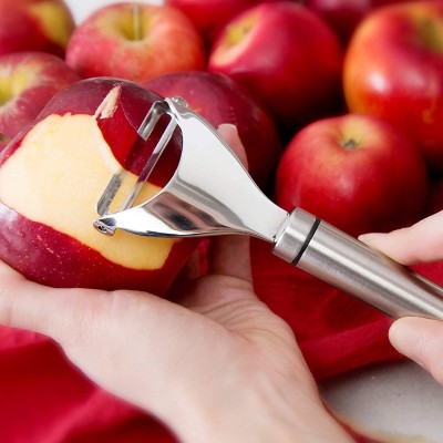 AKsells Vegetable Peeler Stainless Steel Swivel Blade for Potato, Carrot, Apple, Citrus Y Shaped Peeler(Steel)