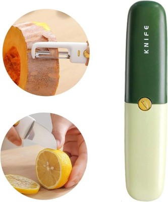 kripara 2 in 1 fruit cutting knife with potato peeler vegetable knifes Straight Peeler(Multicolor)