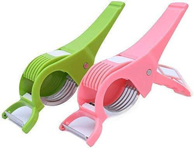 shivay creation 2 IN 1Plastic Vegetable Cutter with Peeler, Set of 2(2 VEG.CUTTER) Vegetable Chopper(2)