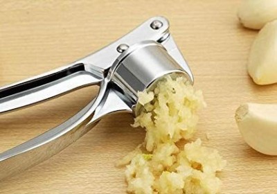 JIRVA Garlic Peller Garlic Presser Squeeze Press Ginger Crusher Stainless Steel Straight Peeler(Silver)