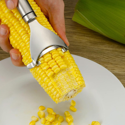 LIJONIMPEX Stainless Steel Corn Peeler – Ultra-Sharp Stripper & Cutter Straight Peeler(Silver)