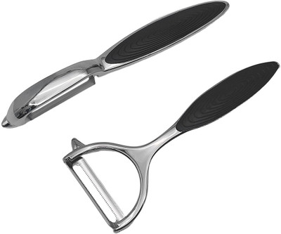 HASTHIP Y Shaped and I Shaped Stainless Steel Peelers Ergonomic Non Slip Handle 2PCS Y Shaped Peeler Set(Silver Pack of 2)