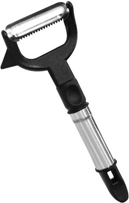 Humming Kitchen Multipurpose 2 in 1 Ultra Sharp Double Edge Serrated Vegetable Peeler Straight Peeler(Black)