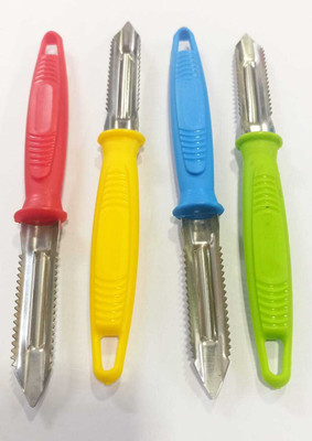 rushabh collections Multipurpose Vegetable Fruit Carrot Peeler PotatO shredder kitchen peeler Straight Peeler Set(Multicolor Pack of 4)