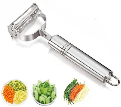 NEXIVA 2-in-1 Stainless Steel Vegetable Peeler & Grater Multi-Function Slicer (Silver) Y Shaped Peeler(Silver)