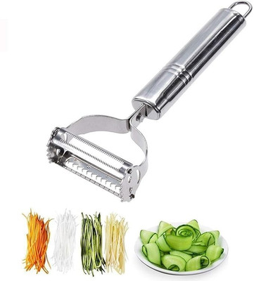 OSSOBERRY 2-in-1 Peeler for Vegetables & Fruits with Julienne and Serrated Blades Y shape NA Peeler(Steel)