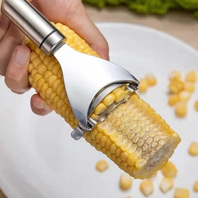 DGBMART 2-in-1 Corn Peeler & Stripper Tool | Julienne & Cob Cutter Straight Peeler(Steel)