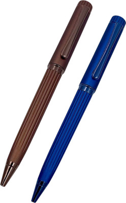 auteur Designer 156 Blue & Coffee Color Metal Body Student Series Best Gift Ball Pen(Ink Color - Blue)
