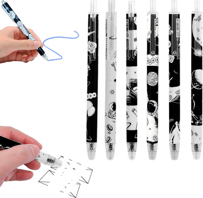 Pivdo New Roller Ball Pen(Pack of 6, Ink Color - Blue)