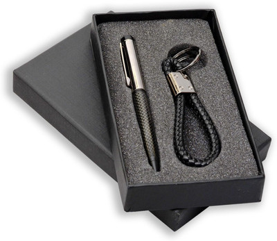 Krink ® Mercury B241 Glossy Ball Pen with Unique Key Chain Pen Gift Set(Pack of 2, Ink Color - Blue)