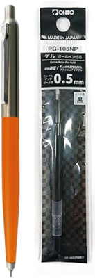 OHTO Rays Dry Gel Ink Pen Combo 0.5mm Blue Refill in-bulit Orange Body + 0.5mm Blue Ball Pen(Pack of 2, Ink Color - MULTICOLOR MADE IN JAPAN)