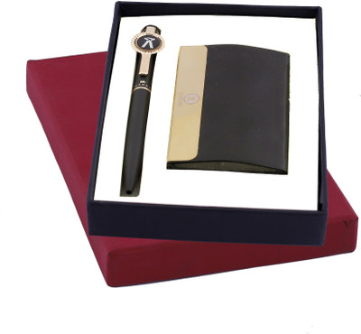 K K CROSI Advocate Logo cardholder & Ball Pen Combo Set (Customization available) Ball Pen(Ink Color - Blue)