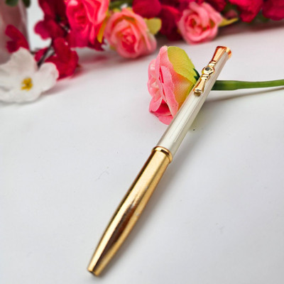 Parasmoni Silver Ballpoint Pen, Silver Pen for Gift, Silver Pen for Men and Women, Ball Pen(Ink Color - Blue)