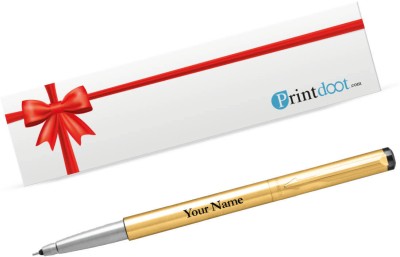 Printdoot.com Personalized Pen with Name, Customized Parker Vector Gold GT Roller Ball Pen(Blue)