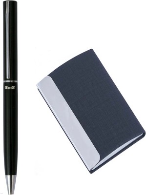 Krink B238-CH02 2in 1 Metal Pen and ATM Card Holder Pen Gift Set(Blue)