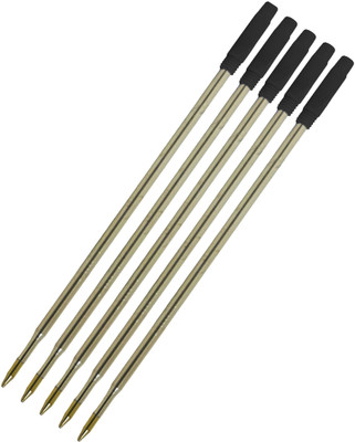 Lestylo Slim 0.6mm Black Smooth Writing Fine Point Twist Ball Pen Screw Ball Pen Refill(Pack of 5, Ink Color - Black)