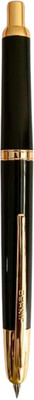 Gold Leaf Jinhao 20 Retractable Fountain Pen – Black, Fine Nib with Converter (Gold Clip) Fountain Pen(Ink Color - Multicolor)