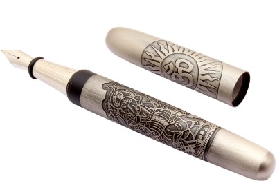 Ledos Picasso Parri Lord Shri Dancing Ganesha Design Engraved Black Trims Fountain Pen(Converter system)