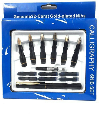 Kandle Skygold Calligraphy 6 Nib Pen Set Calligraphy(Ink Color - Blue)