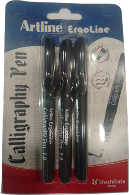 Artline Ergoline Calligraphy(Pack of 3, Ink Color - Black)