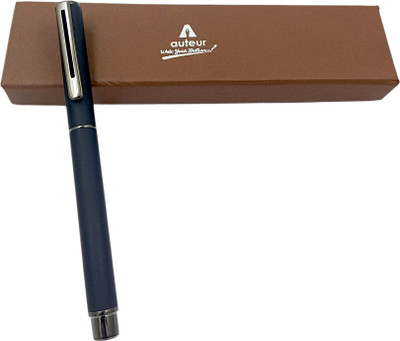 auteur Premium Focus Designer Black Metal Body Student Series Gift Roller Ball Pen(Ink Color - Blue)
