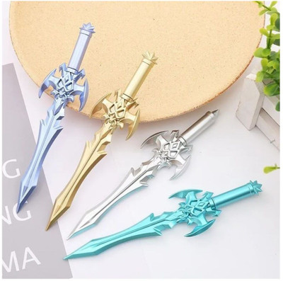 Sannu Superhero talvar pen Talwar Design Sword Fancy Blue Ink Gel Pen(Pack of 4, Ink Color - Blue)