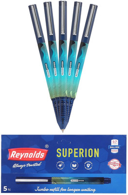 Reynolds Superion Ball Pen(Pack of 5, Ink Color - Blue)