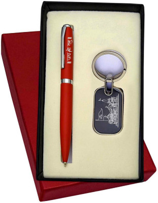 UJJi Shri Ram Mandir Ayodhya Engraved Pen & Keychain Pen Gift Set(Pack of 2, Ink Color - Blue )