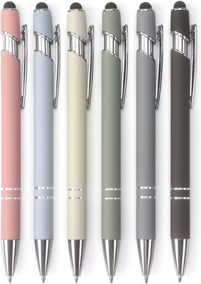 AMEEDARSHAN 2 In 1 Stylus Pen Set Ball Pen(Pack of 6, Ink Color - Black)