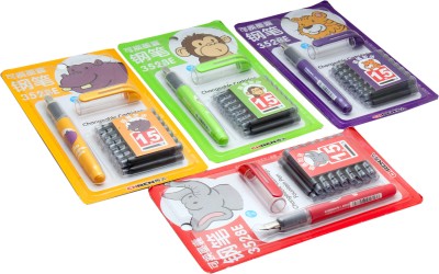 Ledos Set Of 4 Chren 3528 Cartoon Edition For School Kids Fountain Pen(Pack of 4, Cartridges system)