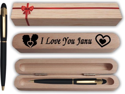 Klowage Saint Matte Black Ball Pen with I Love You Janu Gift Box Ball Pen(Ink Color - Blue)