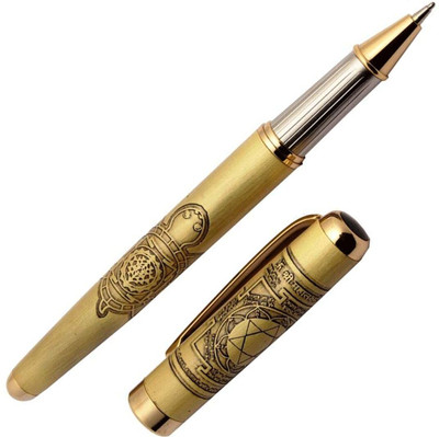 Oculus Constancy 5005 Engraved Kachua and Laxmi Yantra Brass Body Metal Roller Ball Pen(Ink Color - Blue)