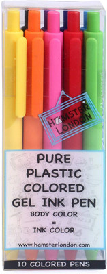 hamster london Coloured Gel Ink Pen Gel Pen(Pack of 10, Ink Color - Multicolor)