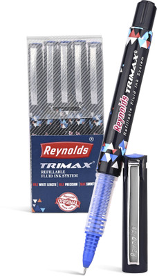 Reynolds Trimax Roller Ball Pen(Pack of 5, Ink Color - Blue)