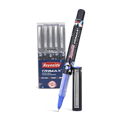 Reynolds Trimax Roller Ball Pen(Pack of 5, Ink Color - Blue)