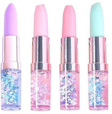 Freedy Toy Glitter Lipstick Pen Gel Pen Makeup Artist Pen for Kids Beauty Gel Pen(Pack of 4, Ink Color - Blue)