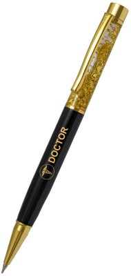 UJJi Doctor Logo Engraved Golden Liquid Filled Brass Body Ball Pen(Blue Ink)