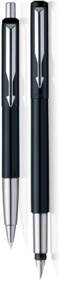 PARKER VECTOR STANDARD Black CT Ball Pen and Fountain Pen SET Pen Gift Set(Blue)