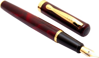 Ledos Dikawen 8073 Red Marble Design Golden Trims Fountain Pen(converter system)