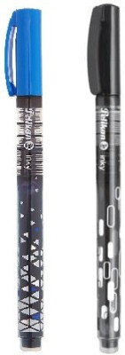 Pelikan Inky Ink Pen Roller Ball Pen(Pack of 2, Ink Color - Blue, Black)