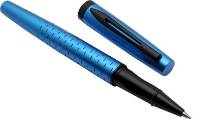 Ledos Dikawen 8076 Imperial Blue Metal Body Black Trims Roller Ball Pen(Ink Color - Blue Refill)