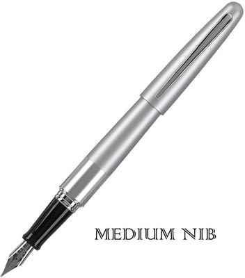 PILOT MR1 METAL SERIES SILVER PLAIN FOUNTAIN PEN – MEDIUM NIB Fountain Pen(Ink Color - Blue)