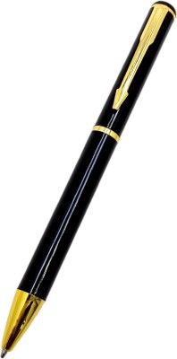 auteur Luxury 801 Black Metal Body With Deigner Gold Plated Clip Gift Ball Pen(Ink Color - Blue)